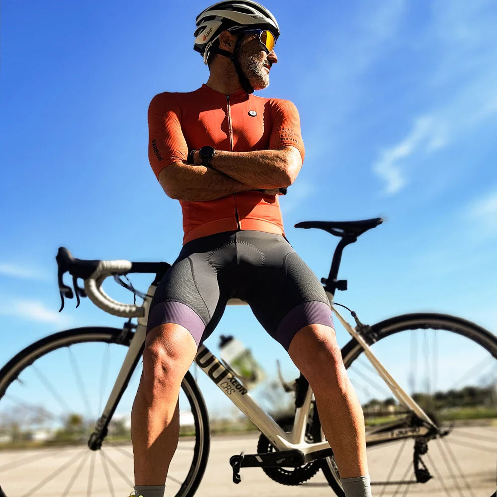 Ykywbike Men's Cycling Bib Shorts – Padded Quick-Dry Bike Tights for 6-Hour Rides, Outdoor Cycling Clothing