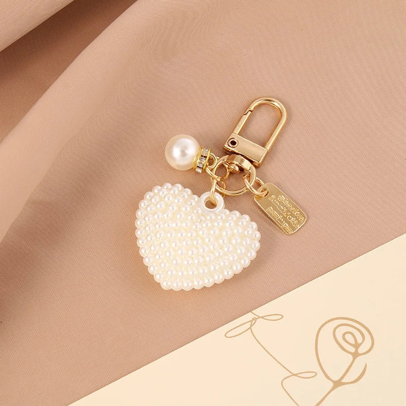 Pearl Keychain - Elegant DIY Pendant Accessory for Car Keys, Bags & Stylish Gifts