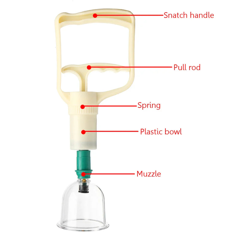 12/24-Cup Chinese Vacuum Cupping Therapy Set – Pull-Out Suction Massager for Pain Relief & Muscle Relaxation