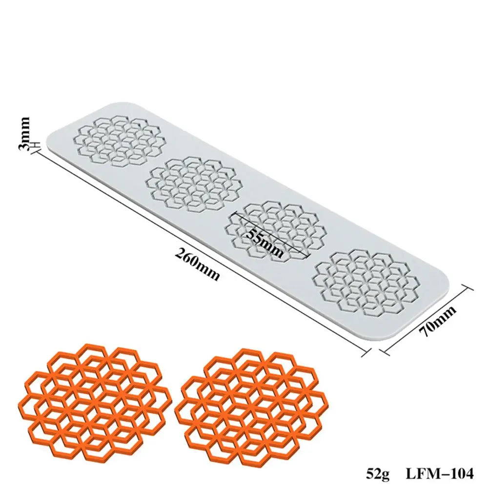 Flower & Leaf Pattern Silicone Mold — Fondant Cake Lace Mat for DIY Baking, Craft & Cake Decoration