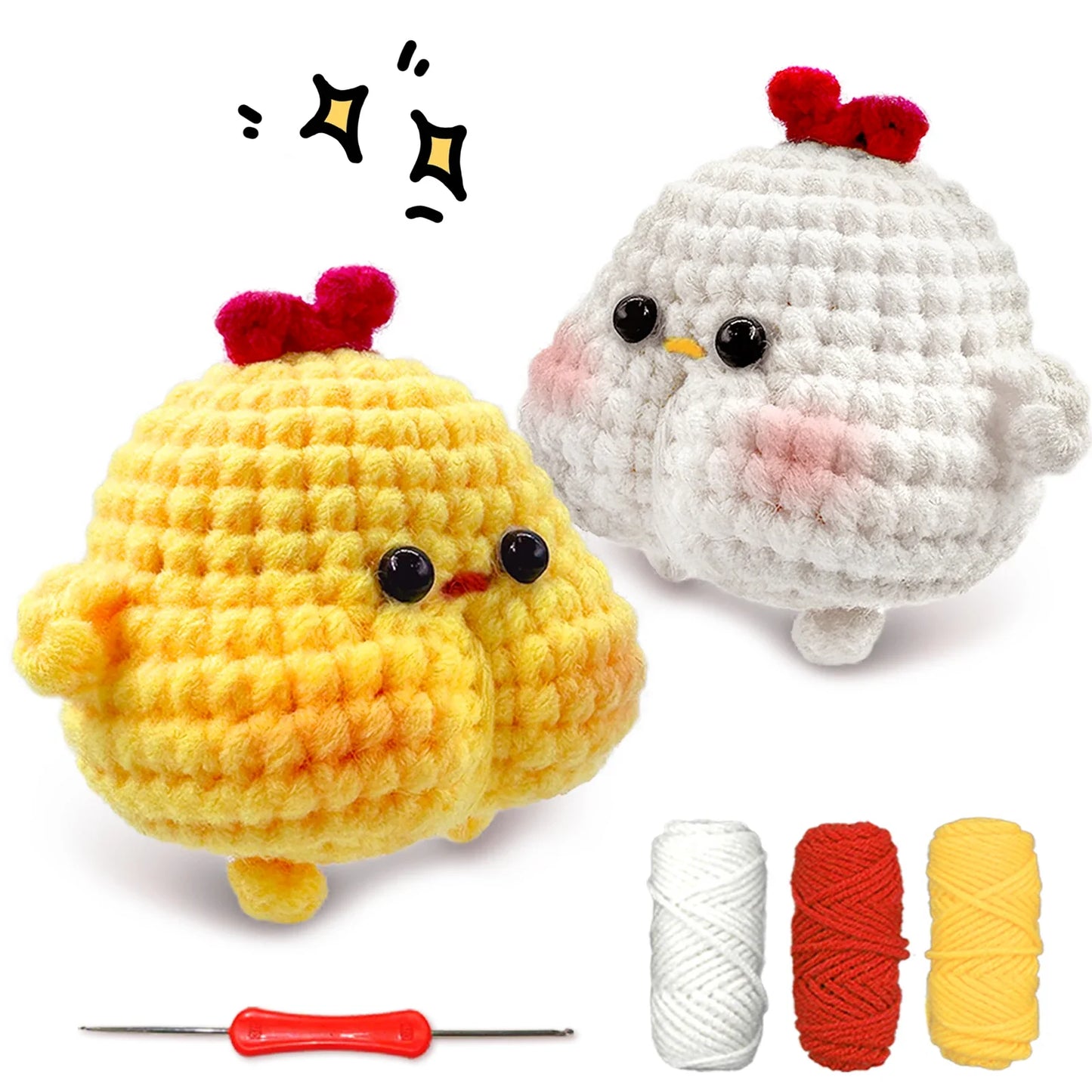 Animal Crochet Kit for Beginners - DIY Starter Set with Step-by-Step Knitting & Craft Supplies