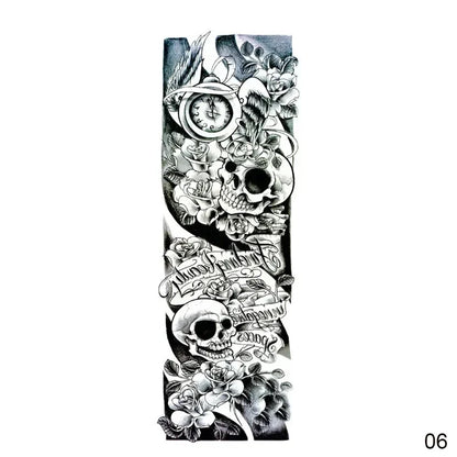 16 Designs Full Arm Temporary Tattoo Sleeves - Waterproof Body Art Stickers for Men & Women Fashion Style