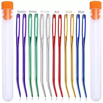 Knitting Yarn Needle Set – Bent Tip Tapestry Needles, Large Eye Blunt Needles for Hand Sewing, Knitting & Crochet