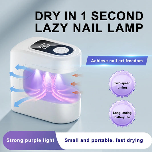 Mini UV LED Nail Dryer Lamp - Quick Gel Polish Curing with LCD Display, 30/60S Timer & USB Power