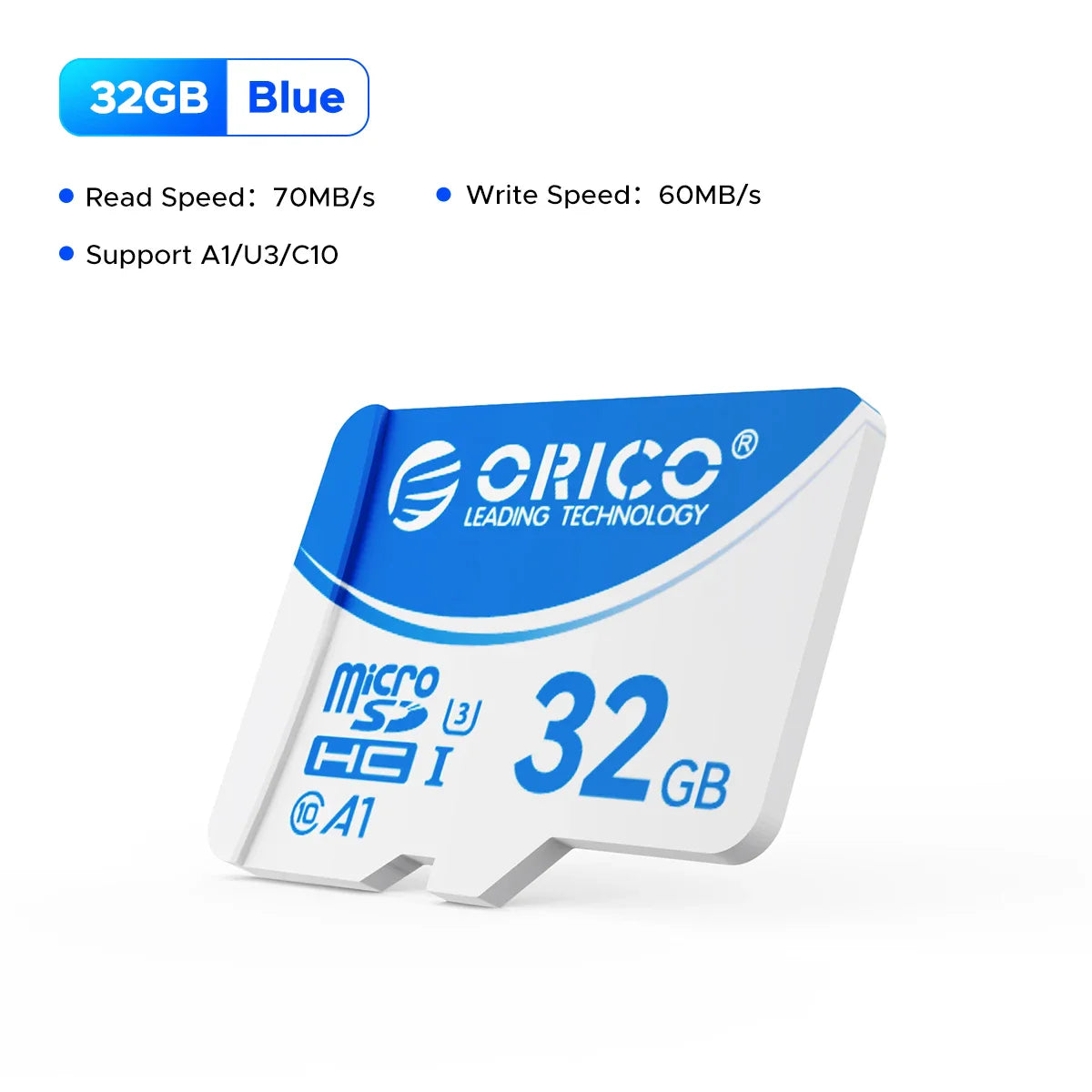 ORICO Micro SD Card – 16GB, 32GB, 64GB, 128GB A1 U3 Class 10 V10 for Camera, Drone & Dash Cam