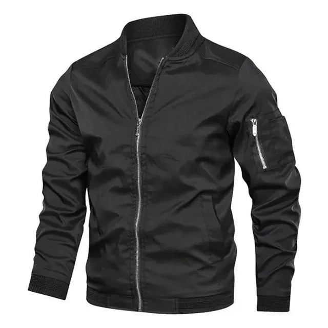 Men’s Lightweight Windbreaker Jacket - Spring Autumn Casual Zip-Up Sports Coat with Pockets
