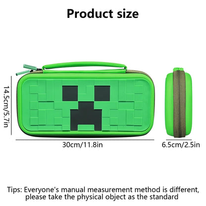 Green Travel Case for Switch 2 — Waterproof EVA Hard Shell Protective Carrying Bag for NS2 Accessories