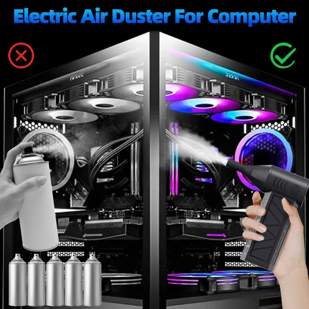 130,000 RPM Mini Turbo Jet Fan - Electric Air Duster with Adjustable Wind Speed & Light | Rechargeable Violent Blower for Car Cleaning