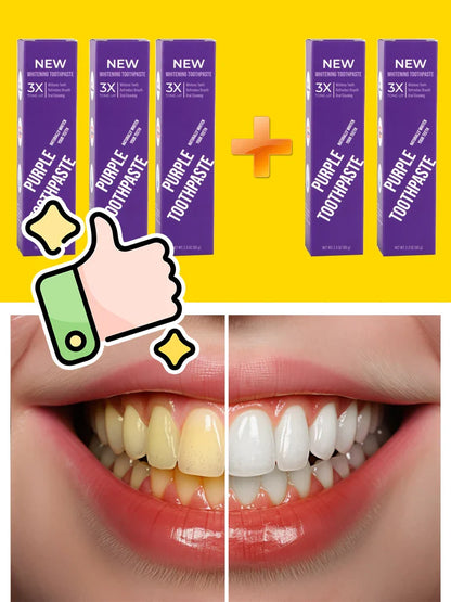 Purple Tooth Whitening Toothpaste – Teeth Stain Remover, Oral Gum Care & Fresh Breath