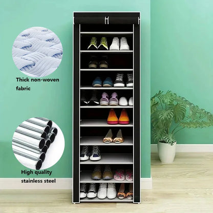 Multilayer Dustproof Shoe Storage Rack – Space-Saving Nonwoven Shoe Cabinet & Organizer for Home Furniture