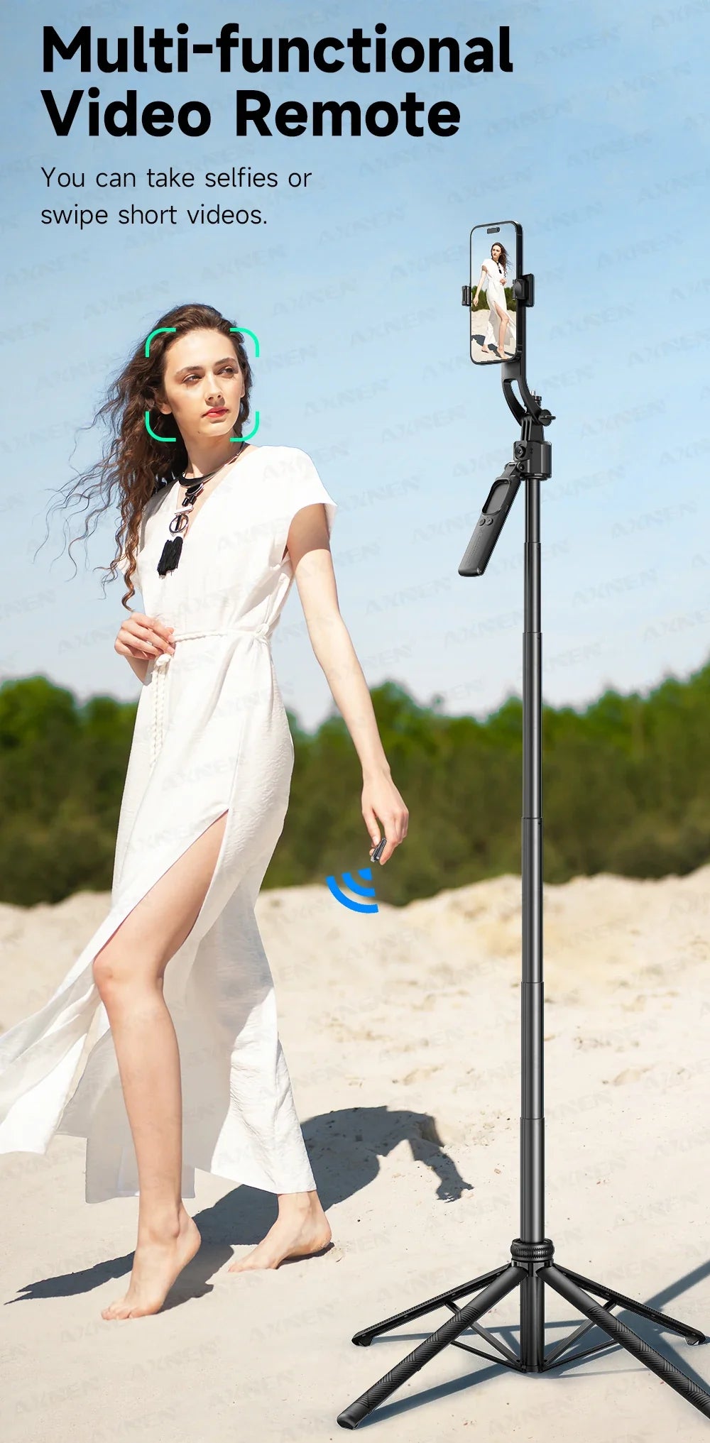 C17 AI Smart Gimbal Tripod – Foldable 360° Selfie Stick with Auto Face Tracking Quadruped Mobile Phone Holder