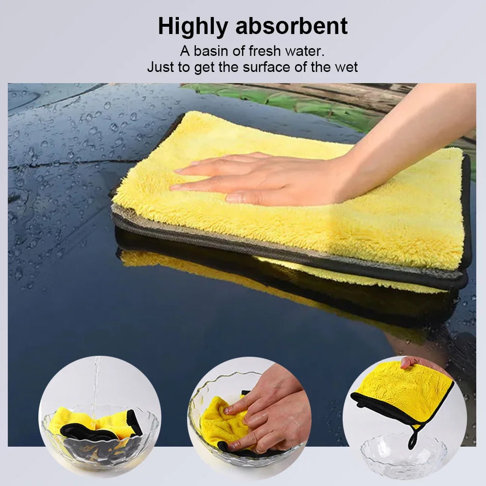 5/10/15/20PC Microfiber Car Cleaning Towels – High Absorption Multipurpose Cloths for Car Wash & Kitchen Cleaning