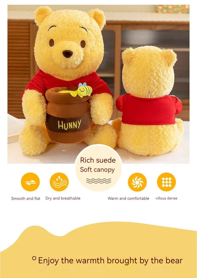 35–55cm Winnie the Pooh Plush Toy — Anime Disney Honey Jar Soft Stuffed Pooh Bear for Kids, Children, Kawaii Birthday Gift
