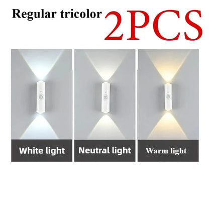 Smart RGB Gradient Night Light - Magnetic Motion Sensor Rechargeable Wall Lamp for Bedroom, Bathroom & Closet
