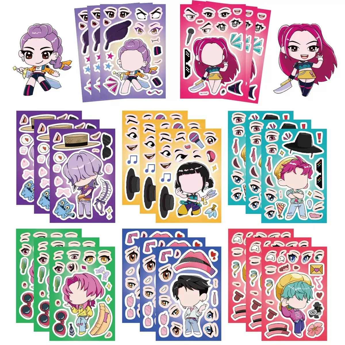K-Pop Demon Hunters Birthday Party Favors — Keychains, Candy Boxes, Stickers & Masks for Kids