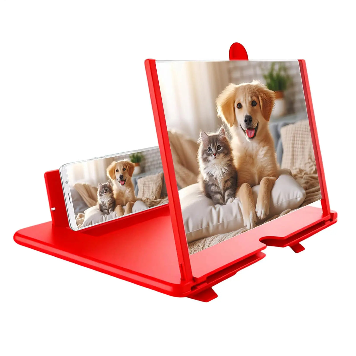 3D HD Phone Screen Magnifier – Tabletop Cell Phone Enlarger for Video Watching, Movie Night, Home & Travel