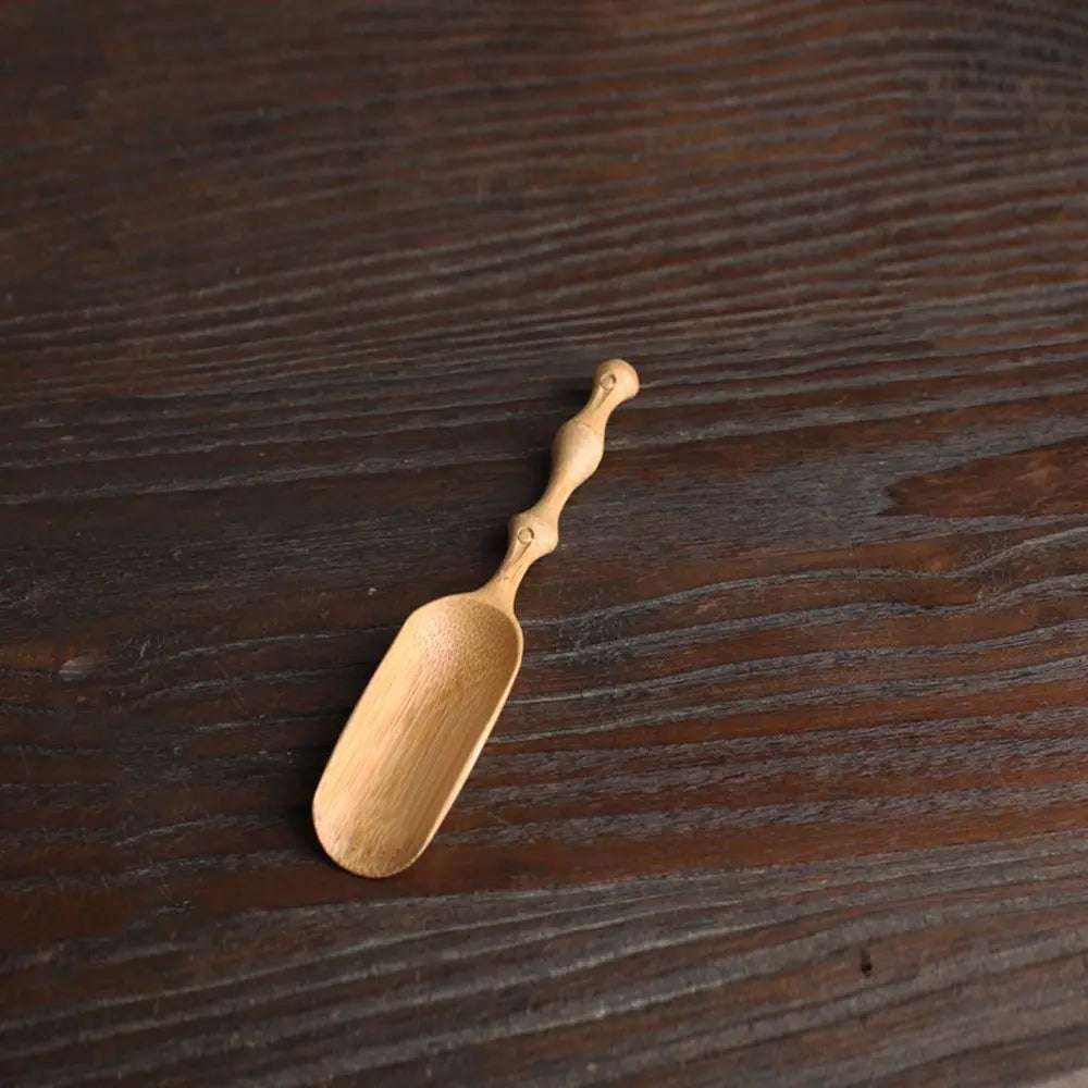 Japanese-Style Natural Bamboo Rattan Tea Scoop – Tea Shovel, Leaves Chooser, Honey & Coffee Spoon, High-Quality Holder