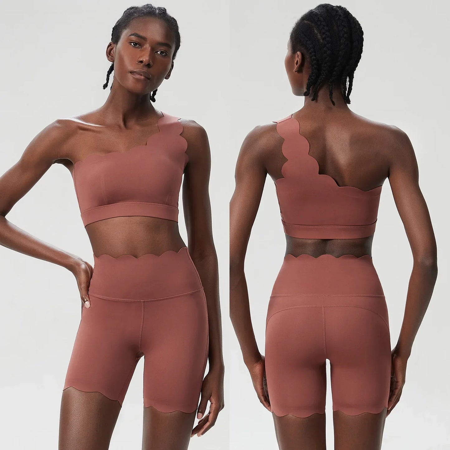 2PCS Women’s Seamless Yoga & Fitness Set – Sports Bra with Leggings & Gym Shorts Workout Outfit