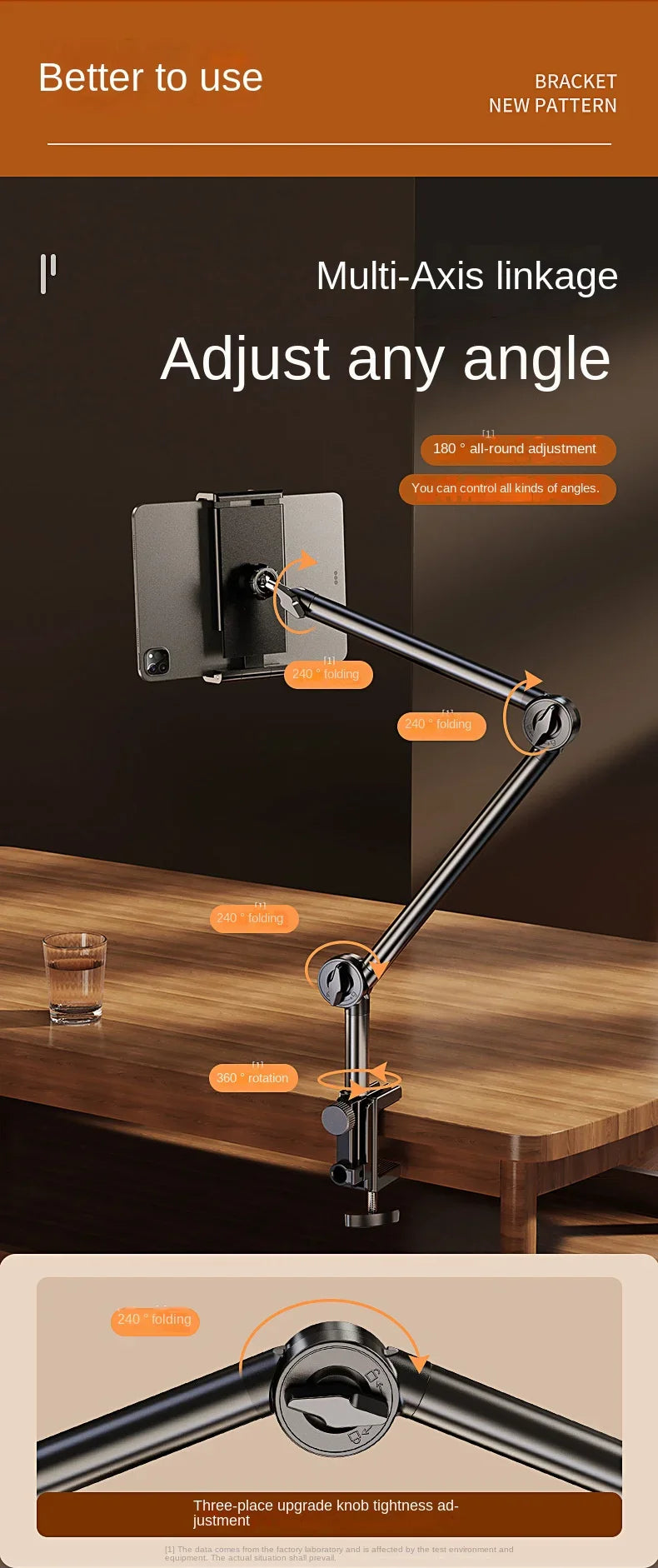 Desktop Mobile Phone Holder – Bed Clip, Bedside Lazy Folding Cantilever Bracket for Apple, Samsung, iPad, and Tablet