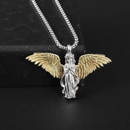 Gothic Skull Jesus Cross Necklace – Punk Catholic Amulet Jewelry for Men, Religious Pendant