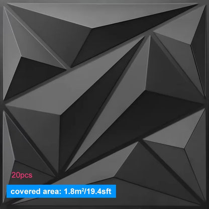 20PCS 3D Wall Panels 30x30cm Decorative Wall Tiles – Modern Peel & Stick Wall Decor for Living Room, Bedroom, Office & Hotel