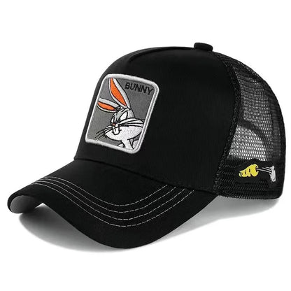 Anime Cartoon Baseball Cap – High Quality Cotton Snapback Hat for Kids, Men & Women, Hip Hop Dad Mesh Trucker Cap