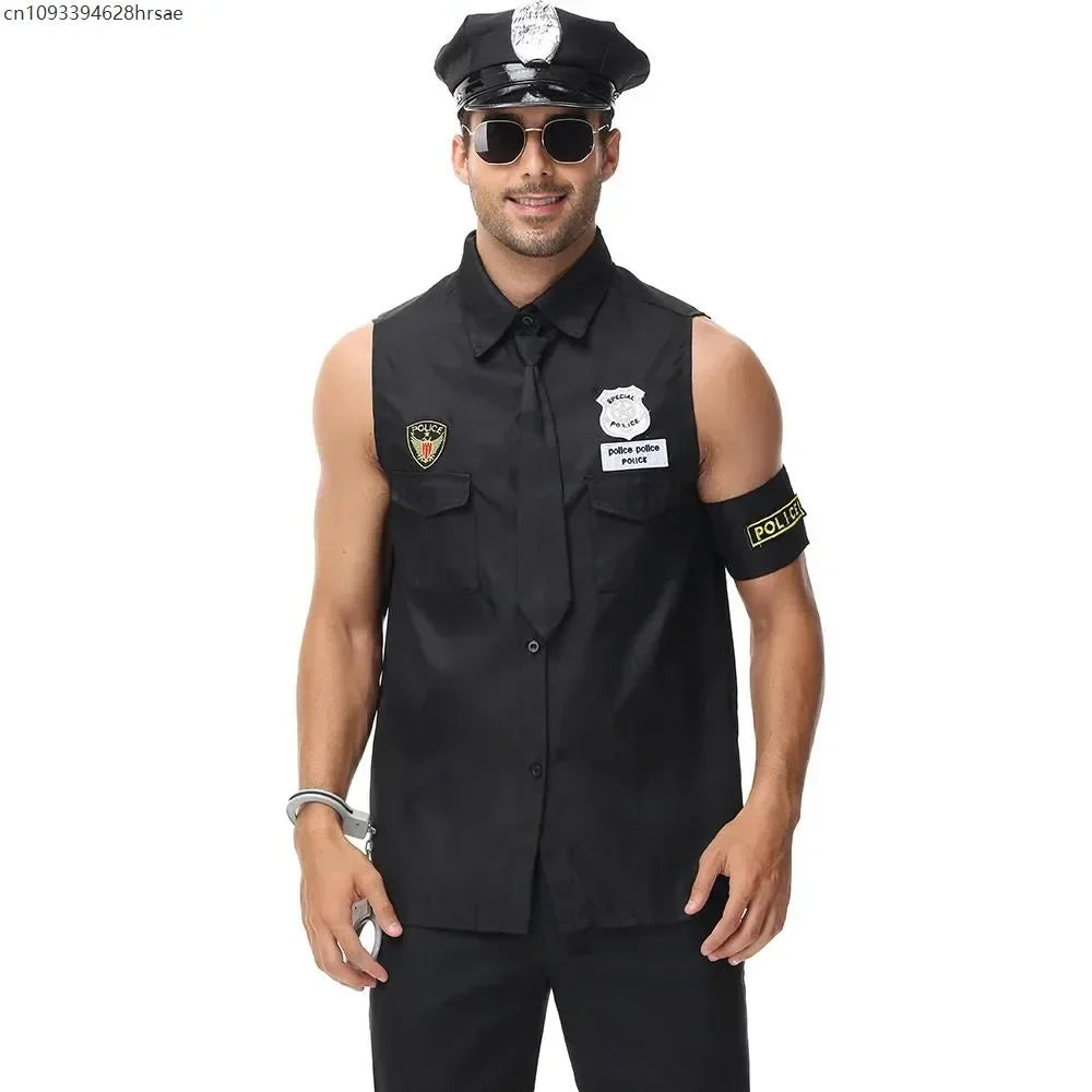 Police Officer Costume - Adult Halloween Cosplay Fancy Dress for Men & Women