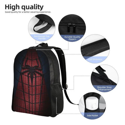 Custom Spider-Man Web Backpack – Water-Resistant School & College Bag for Men and Women