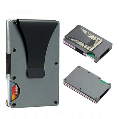 2025 RFID Blocking Front Pocket Wallet – Slim Minimalist Metal Wallet with Money Clip for Men & Unisex