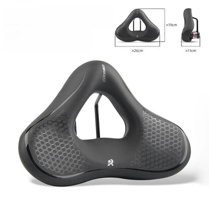 Bicycle Saddle Cushion - Wide Thick Shock-Absorbing Comfortable Seat for MTB, Touring & E-Bikes
