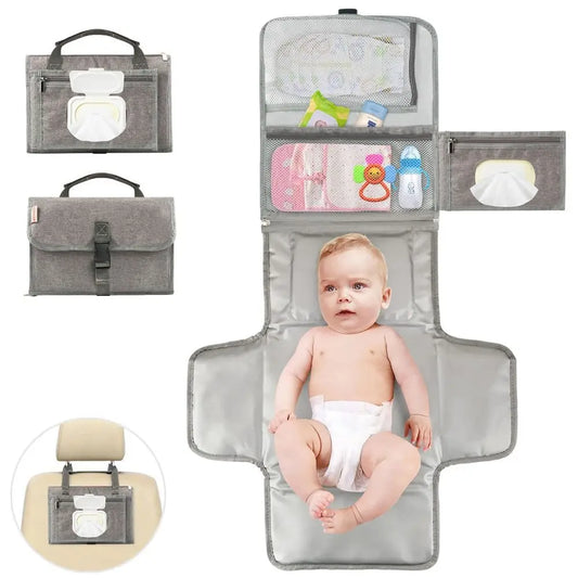 Portable Baby Diaper Changing Pad – Waterproof Travel Station with Pockets | Ideal Baby Gift