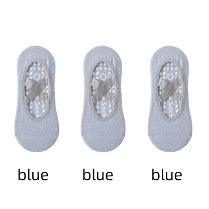 Women’s Anti-Slip Yoga Socks 1–3 Pairs – Silicone Grip Ballet Pilates Backless Breathable Sport Socks for Fitness & Dance