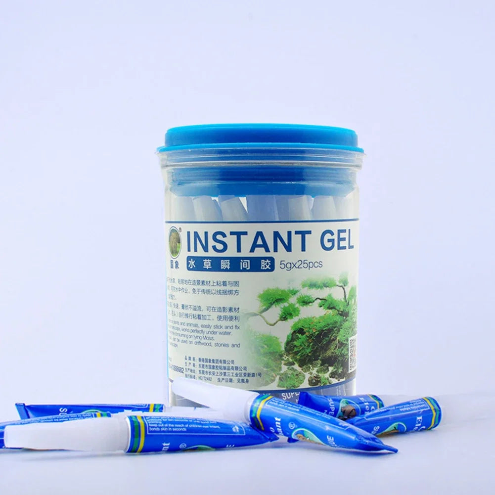 Fish Tank Moss Glue – Aquatic Water Grass Stick, Driftwood Fixing Gel for Aquarium Plants & Landscaping