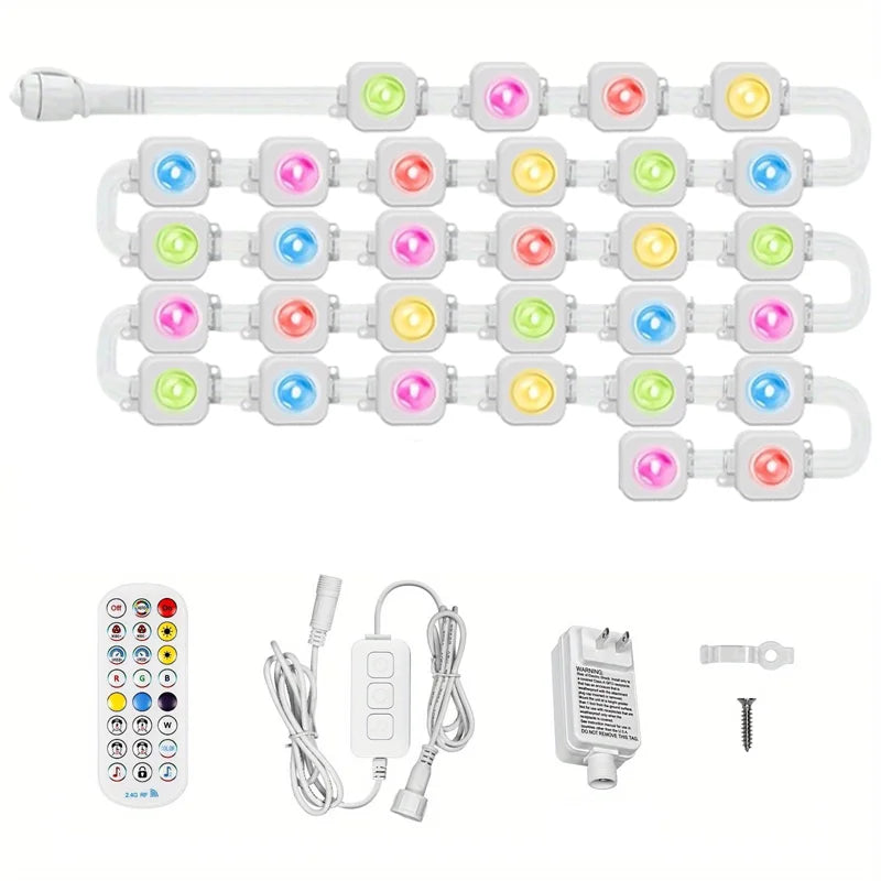 196FT/147FT/98FT/49FT RGB+IC Waterproof String Lights – Permanent Outdoor Smart Christmas & Holiday Decoration Lights