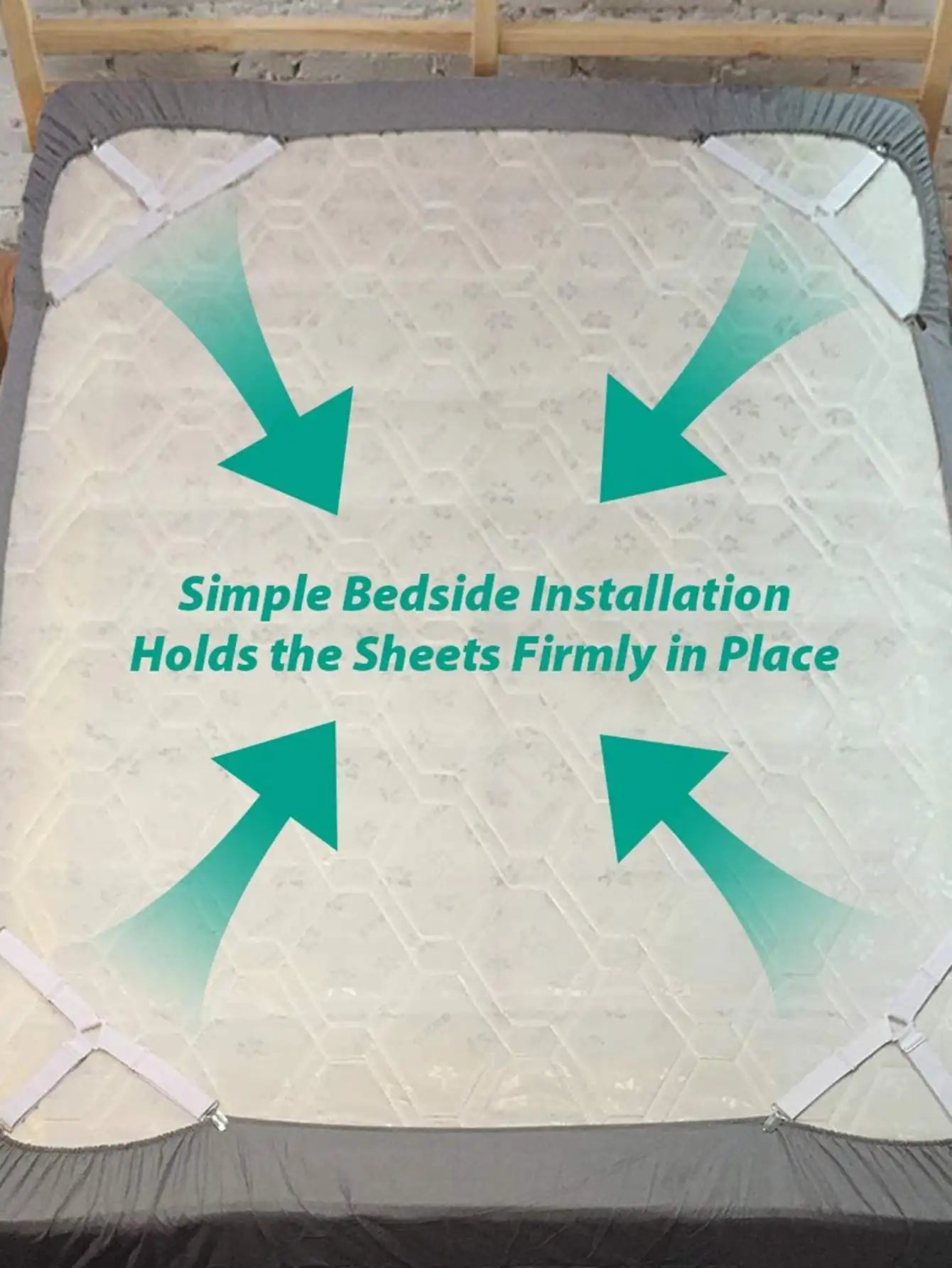 4 Pcs Adjustable Triangle Bed Sheet Holders - Fitted Sheet Clips and Mattress Gripper Suspenders for Secure Bedding