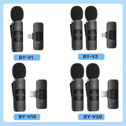 BOYA BY-V Wireless Lavalier Microphone – Professional Mini Mic for iPhone, iPad, Android, Live Broadcast, Gaming, Recording & Vlog