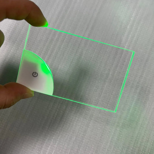 LED Blank Acrylic Glowing Business Card – Transparent Name Tag Board, Battery Powered DIY Gift for Husband, Boyfriend, Dad
