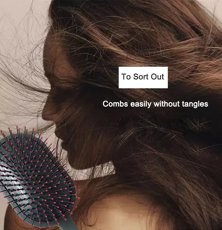 Girls Airbag Hairbrush — Wet & Curly Hair Detangling Comb, Scalp Massage Tool for Salon Styling