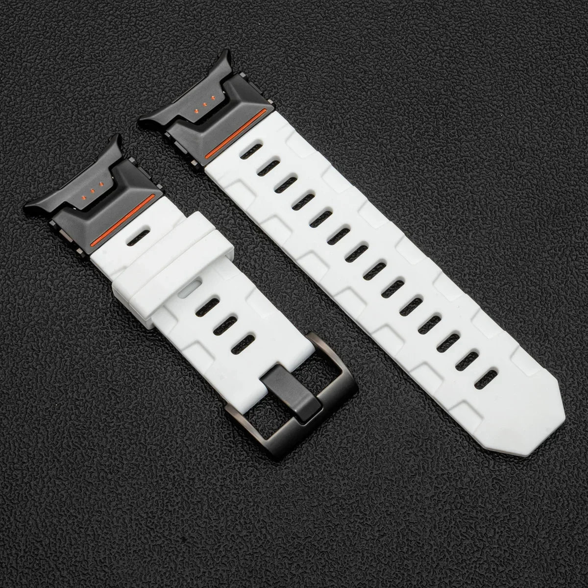 Soft Silicone Luxury Sport Strap for Samsung Galaxy Watch Ultra 47mm — No-Gap Curved End Band for Men