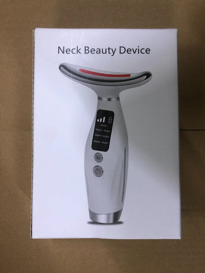 Portable 7-Color LED Light Therapy Massager – Face & Neck Anti-Wrinkle Skin Tightening with 3 Adjustable Vibration Gears