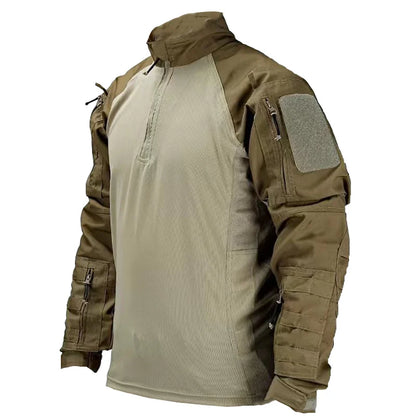 Men’s Multicam Tactical Combat Shirt - Long Sleeve Military Uniform for Paintball, Camping, and Hunting