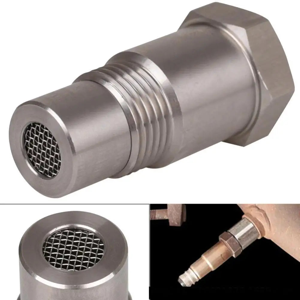 Universal Extension Filter Oxygen O2 Sensor Connector – Steel Thread Adapter Extender Spacer, 1.5 Stainless L0L3