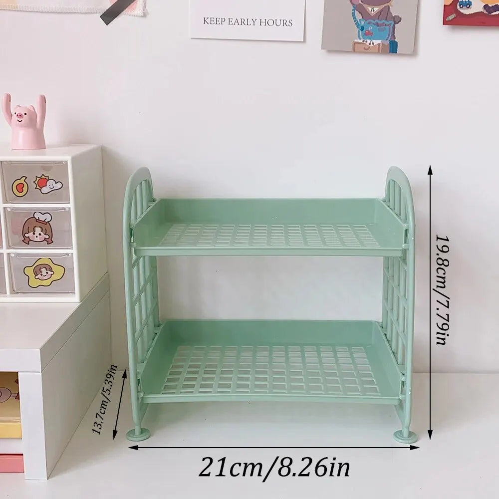 High-Quality Horizontal Desktop Storage Shelf – Simple Multi-Tier Dormitory & Office Organizer – Space-Saving Storage Solution