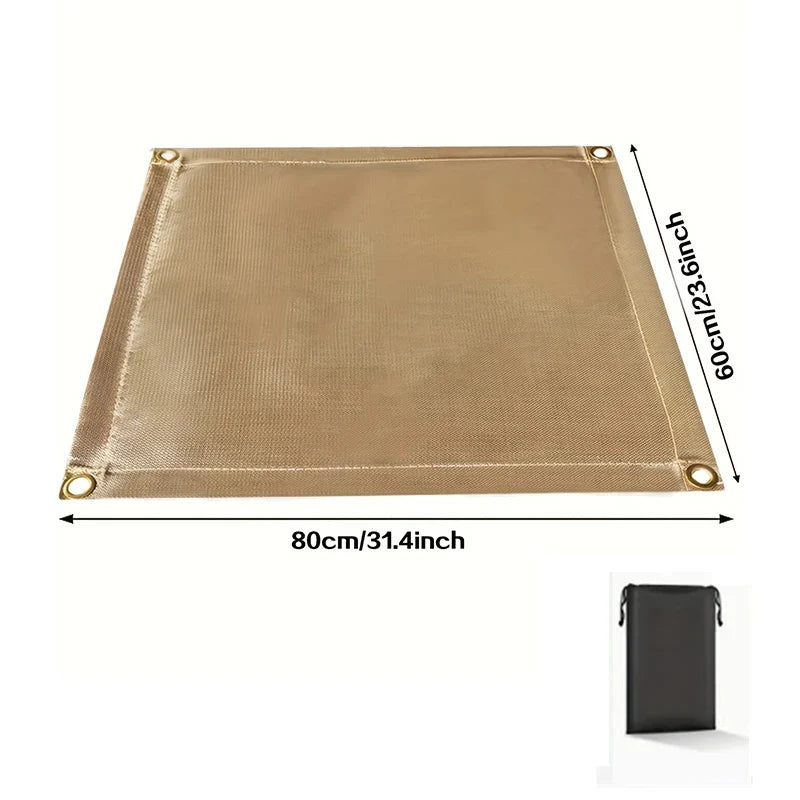 Outdoor Camping & BBQ Fire Protection Mat – High-Temperature Iron Fire Retardant Carpet for Picnic, Barbecue & Indoor Use