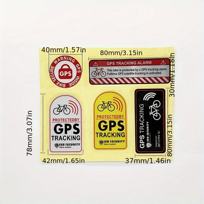 GPS Tracking Alarm Sticker – Reflective Bicycle and Motorcycle Anti-Theft Warning Decal for Cars and Scooters