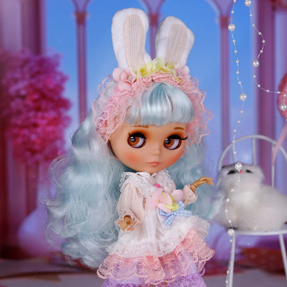 ICY DBS Blythe Doll – Tan Skin Matte Face with Eyebrows, 1/6 BJD Joint Body, Anime Christmas Gift