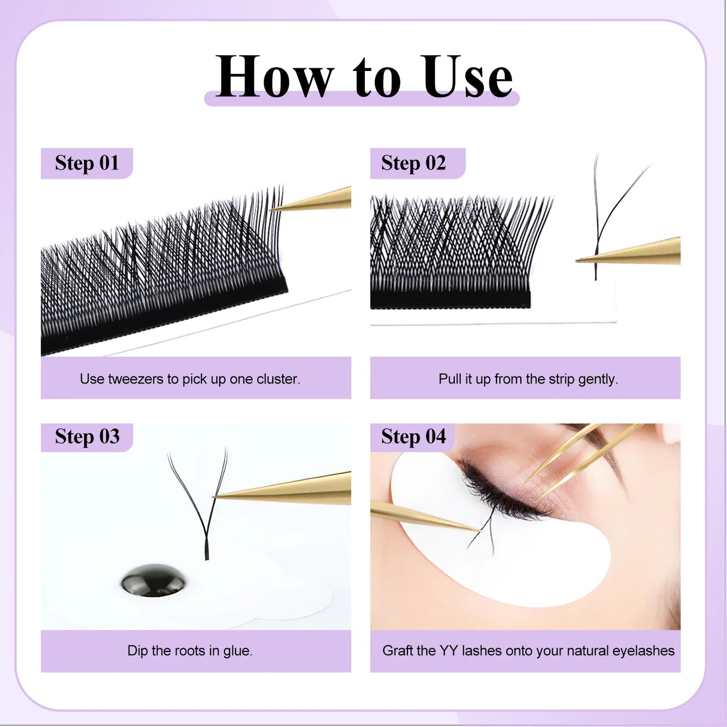 Wendy Lashes YY Shape Eyelash Extensions – Automatic Flowering W-Shape 3D-8D Premade Black Lashes