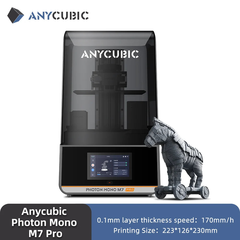 ANYCUBIC Photon Mono M7 Pro — 14K Mono MSLA 10.1" LCD Resin 3D Printer, 170mm/h, 223×126×230mm Printing Size