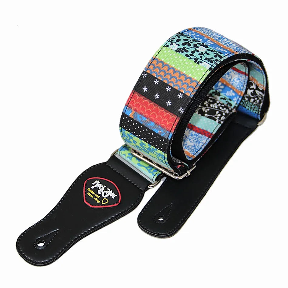 High-Quality Cotton Guitar Strap – Adjustable Length, 6.2cm Wide for Acoustic Guitar & Electric Bass