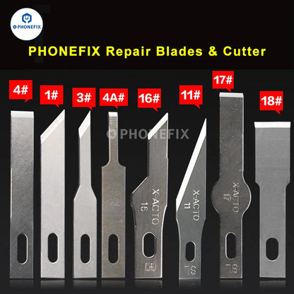 10pcs Precision Scalpel Knife Blades – #4A #11 #18 Non-Slip Metal Craft Replacement for Engraving, PCB Repair, DIY Tools